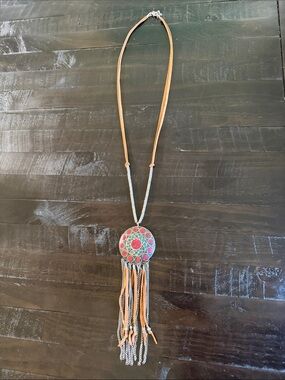 NWT Shiraleah Chicago jewelry - Anthropologie - Catrine necklace in silver brown